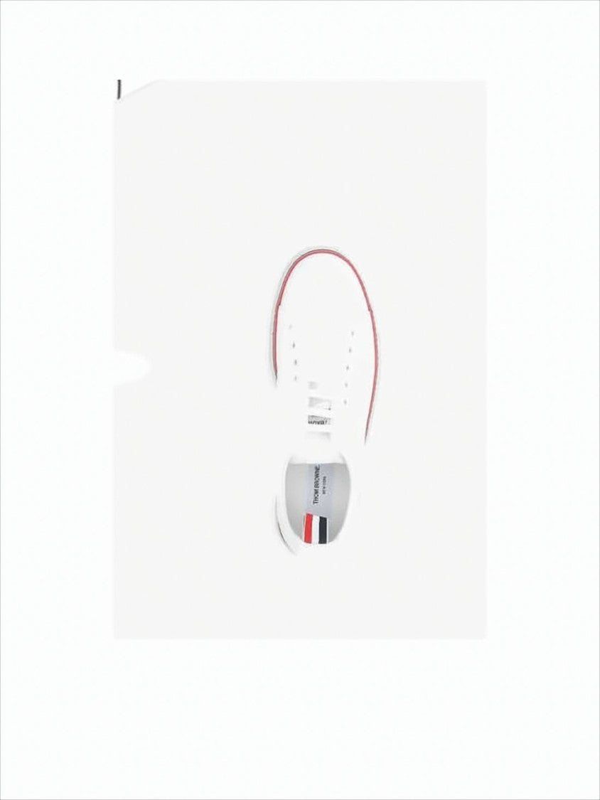 Low-Top Calf Leather Sneakers with Stripe Accents