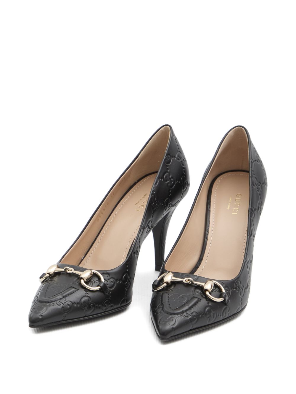 Pointed-Toe Pumps With Embossed Leather