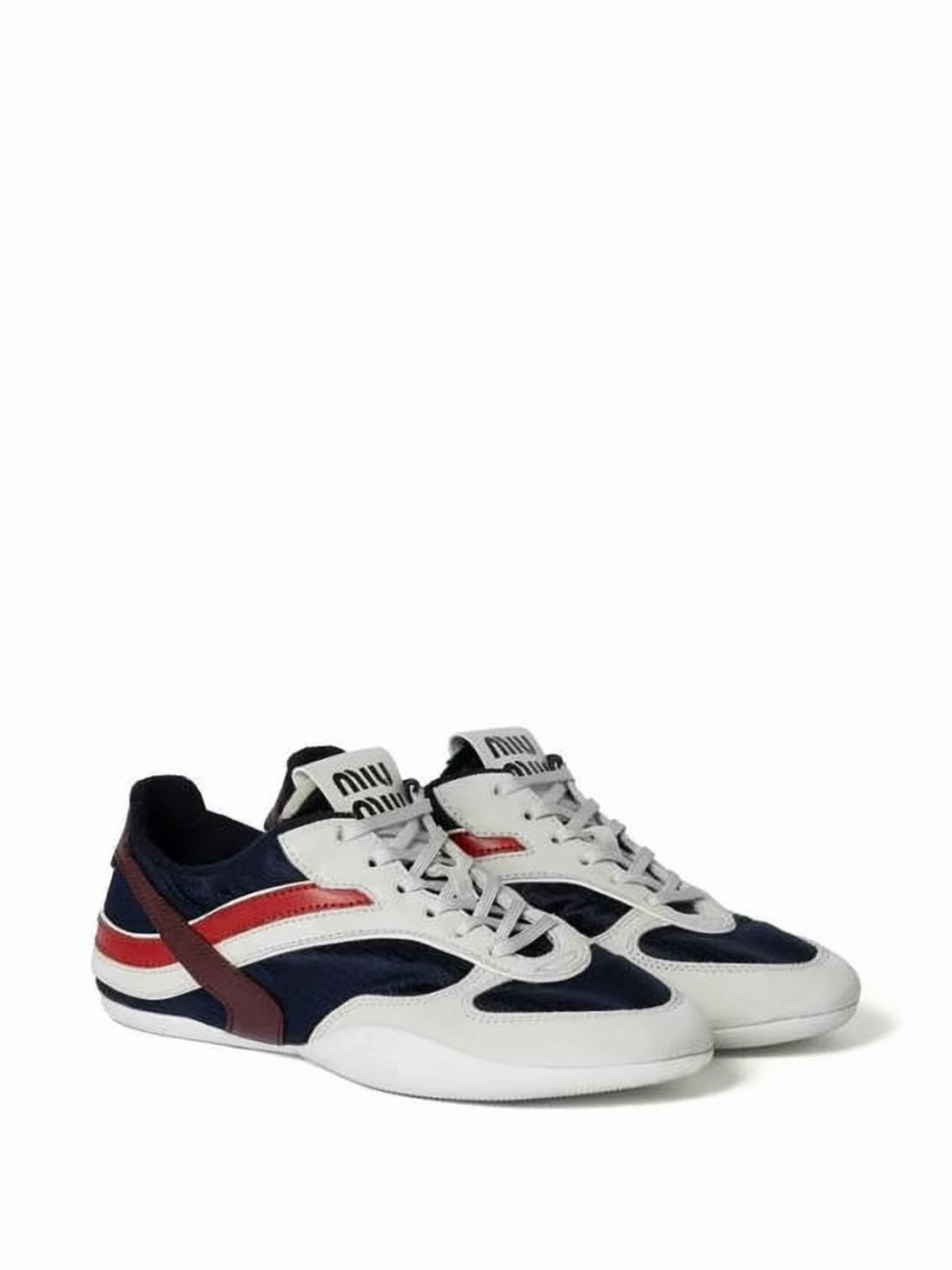 Textured White Sneakers with Contrasting Overlays