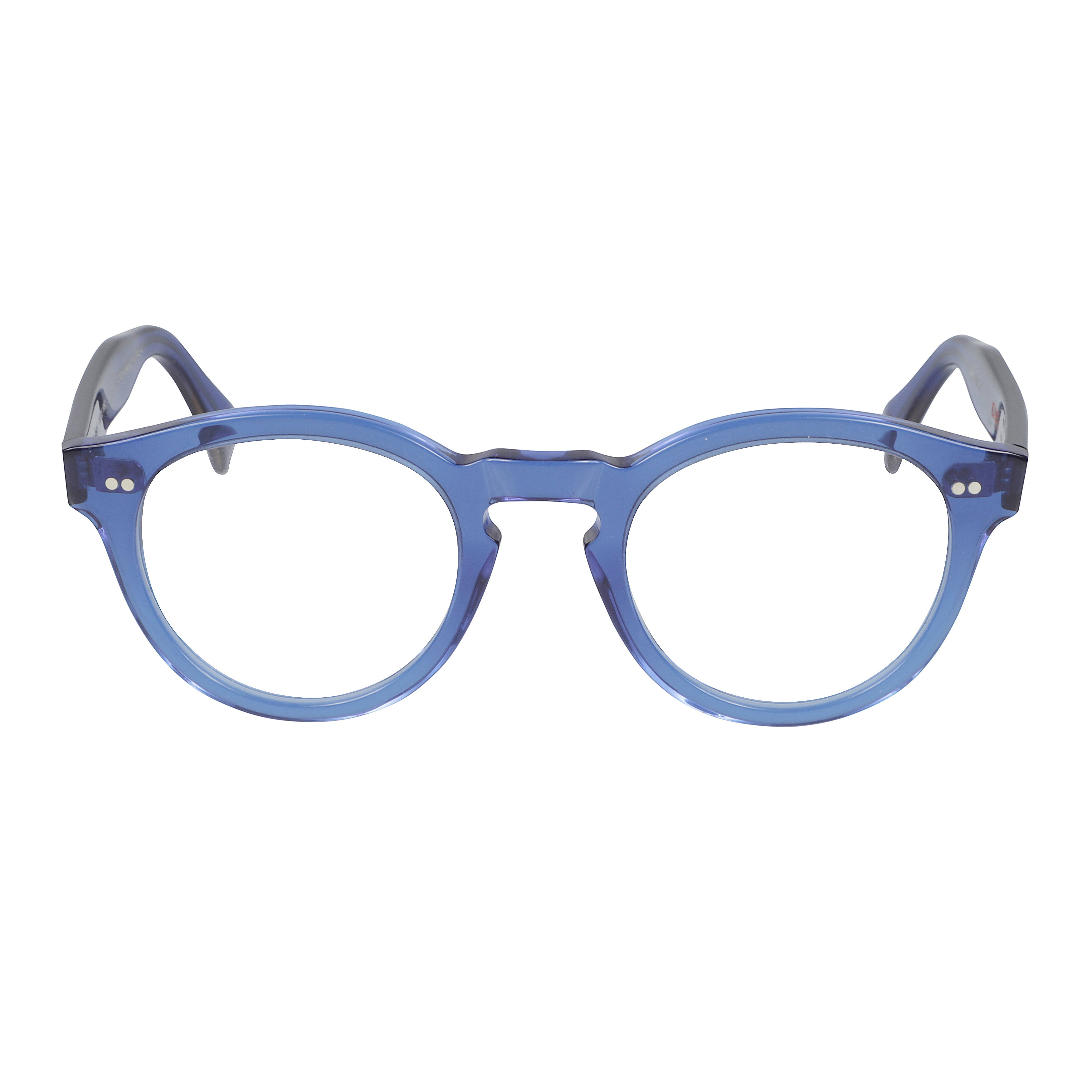 Tony-K Translucent Blue Rounded Frame Sunglasses with Gradient Effect