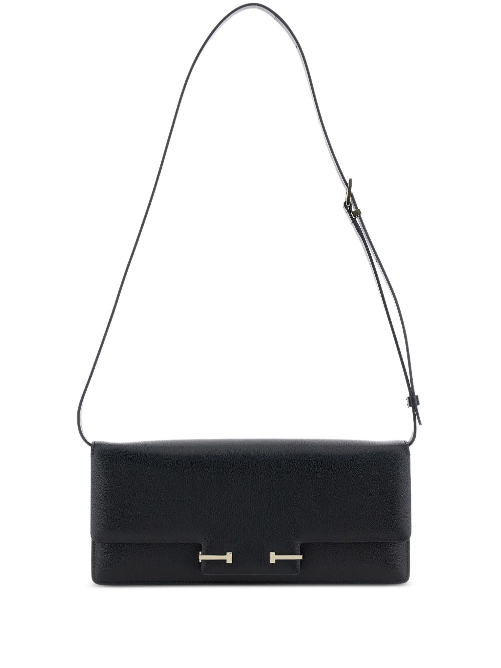 Shoulder Bag In Supple Black Leather
