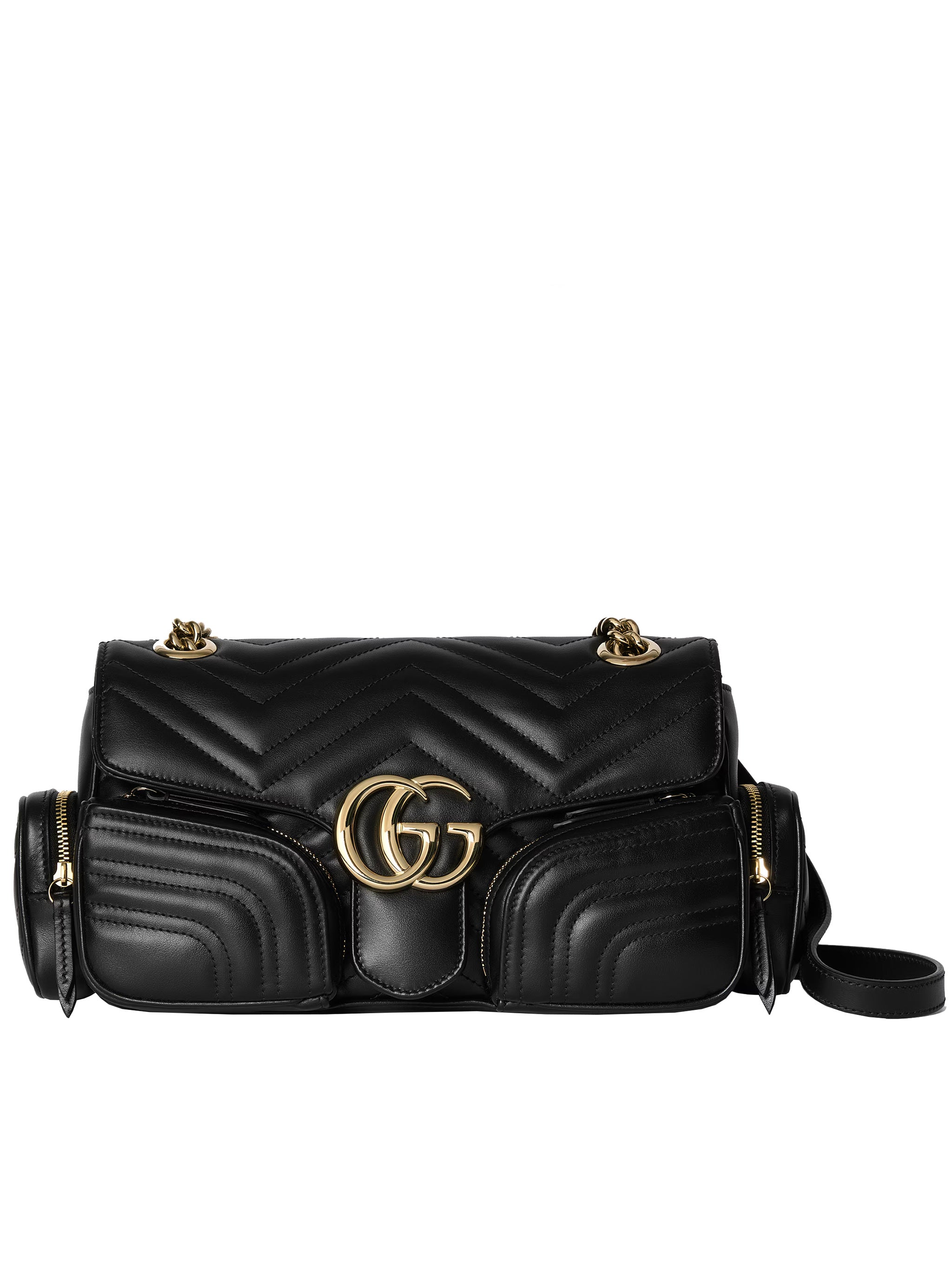 Black Marmont 2 Chevron Matelassé Bag