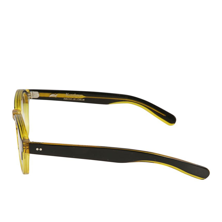 Jack Translucent Yellow Square Frame Sunglasses with Accented Temples
