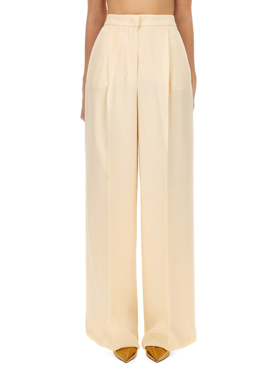Silk Pants with Regular Fit and Refined Drape