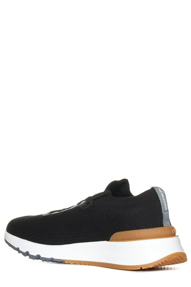 Black Knitted Sneakers with Chunky Sole