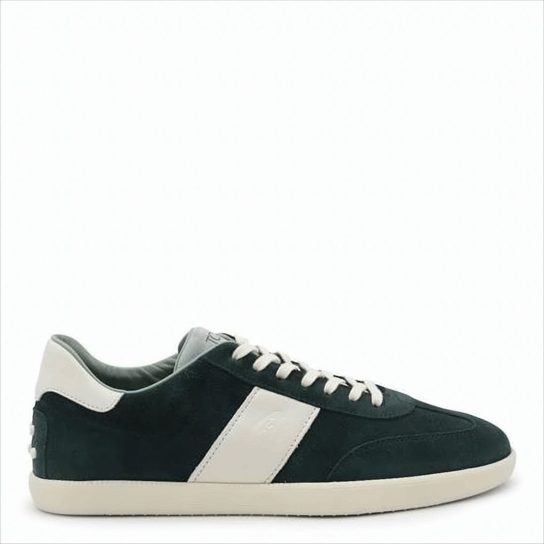Minimalist Black Calf Leather and Suede Sneakers with Rubber Accents