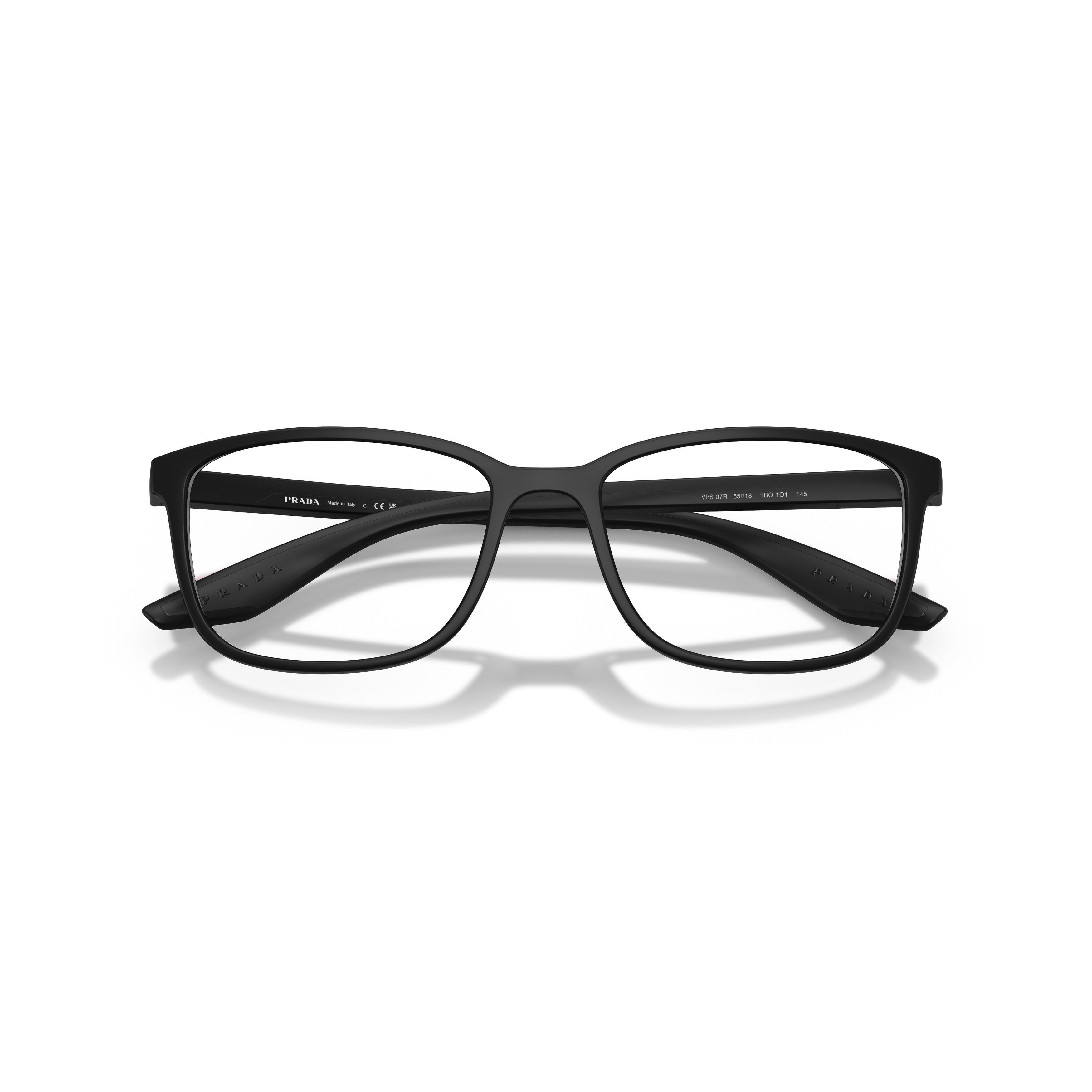 0ps 07rv Matte Black Rectangular Eyeglasses