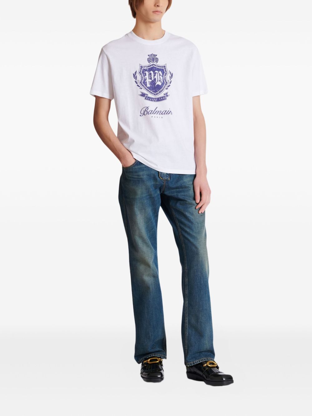 Washed Dark Blue Denim Jeans