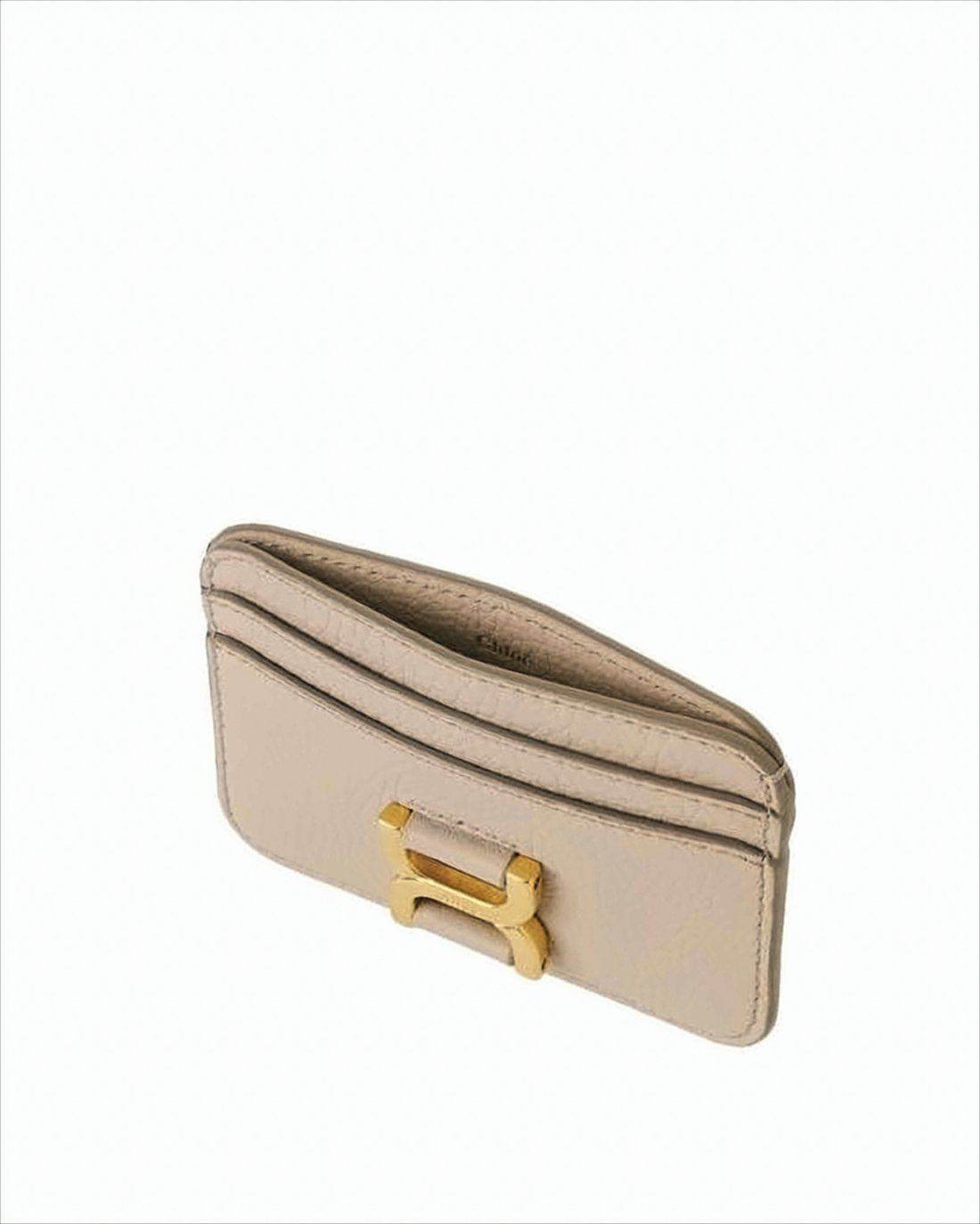 Textured Calf Leather Cardholder with Gold-Tone Logo