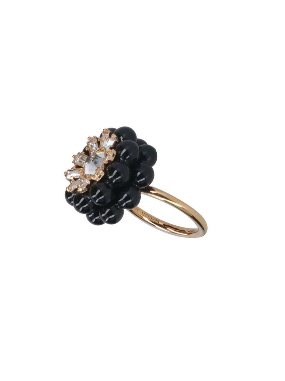 "Mûre Heirlooms" Rhinestone Ring Gold-Tone