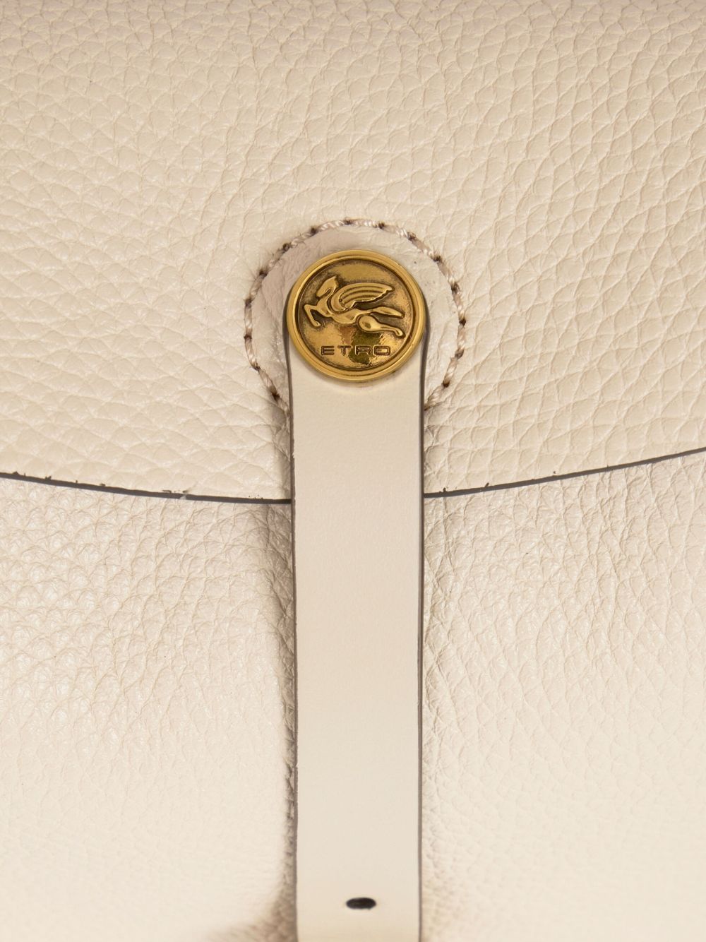 Curved Ivory Calfskin Handbag