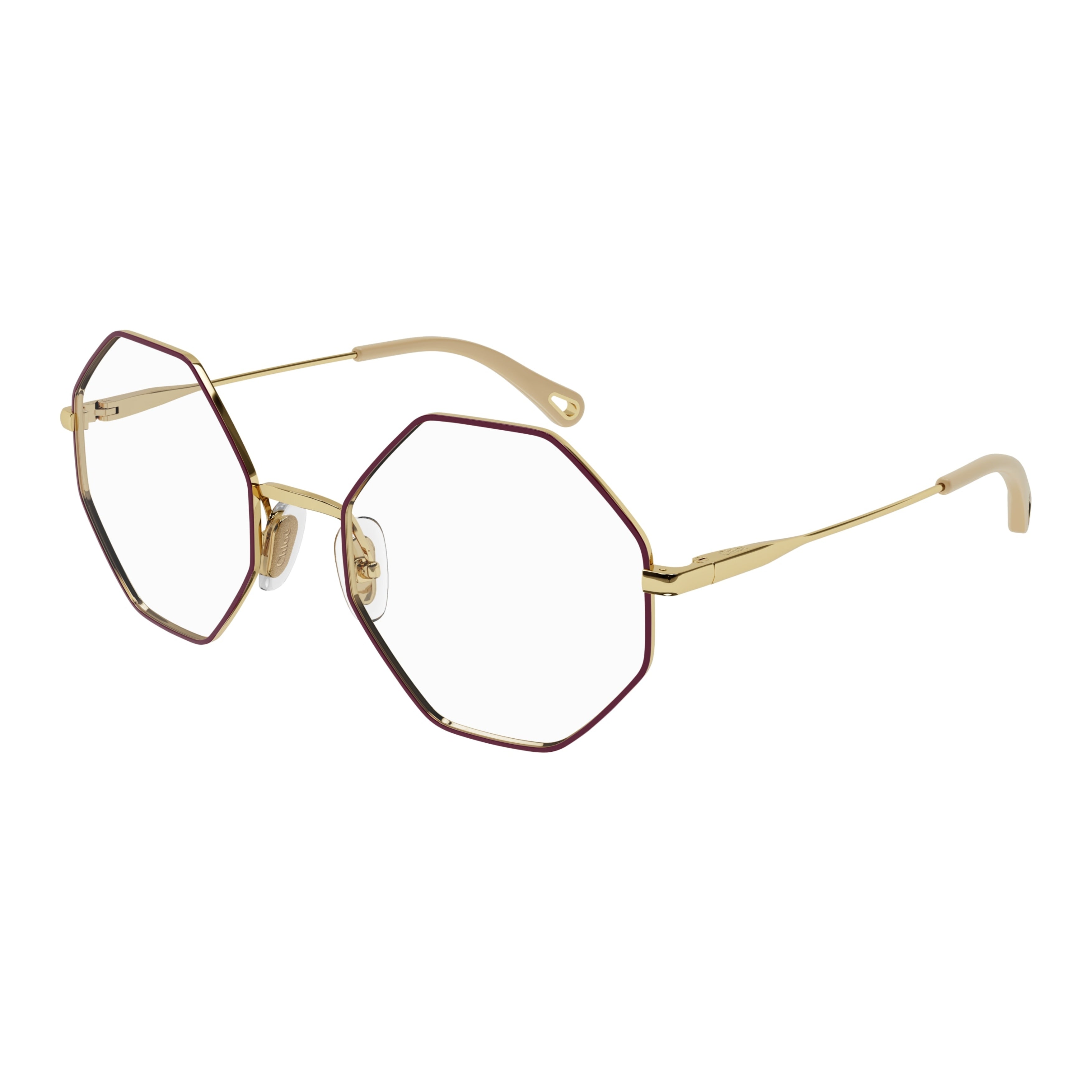 Ch0022o Octagonal Gold-Toned Eyeglasses