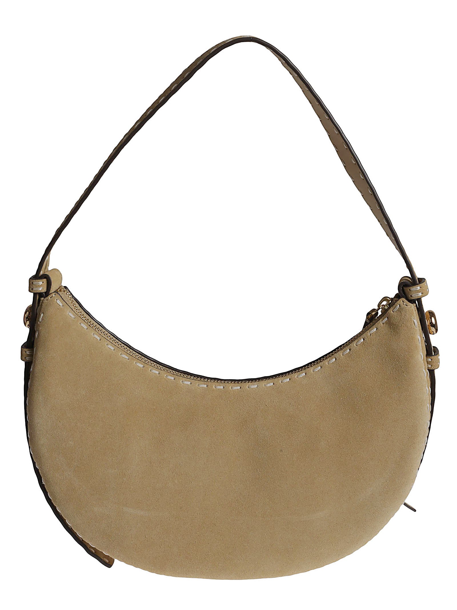 Natural Beige Suede Hobo Bag