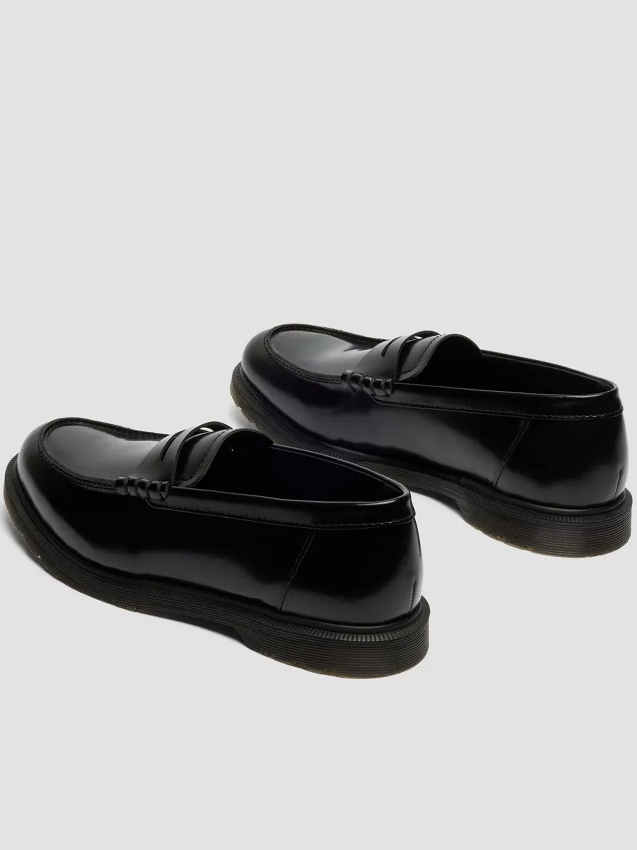 Mayfare Polished Black Leather Penny Loafers