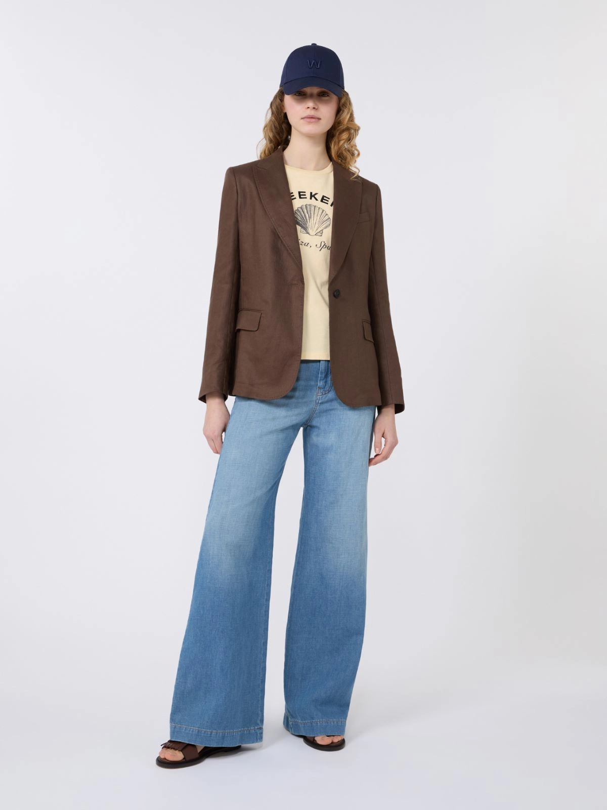 Tailored Blazer with Notch Lapel and Single-Button Closure