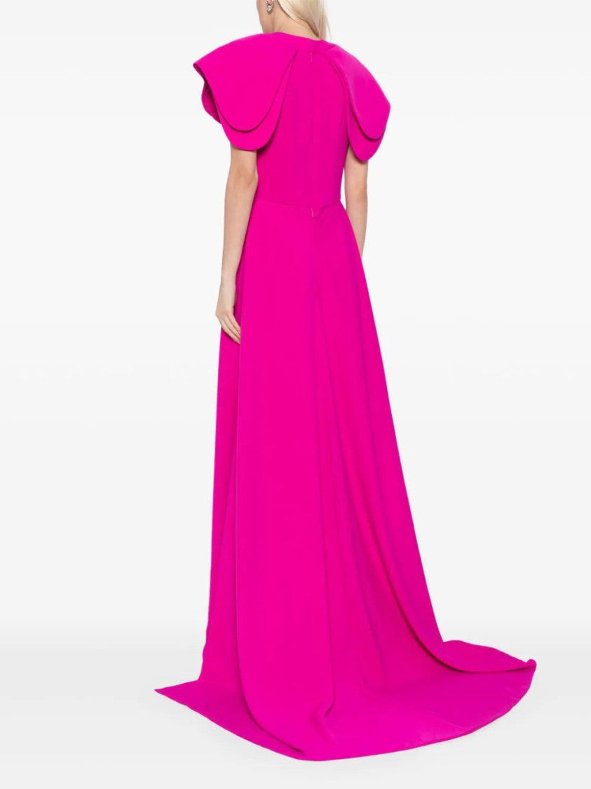 Crepe Jumpsuit, With Back Overskirt