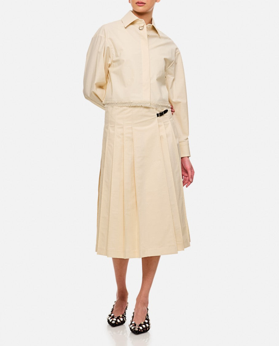 Pleated Midi Kilt Skirt