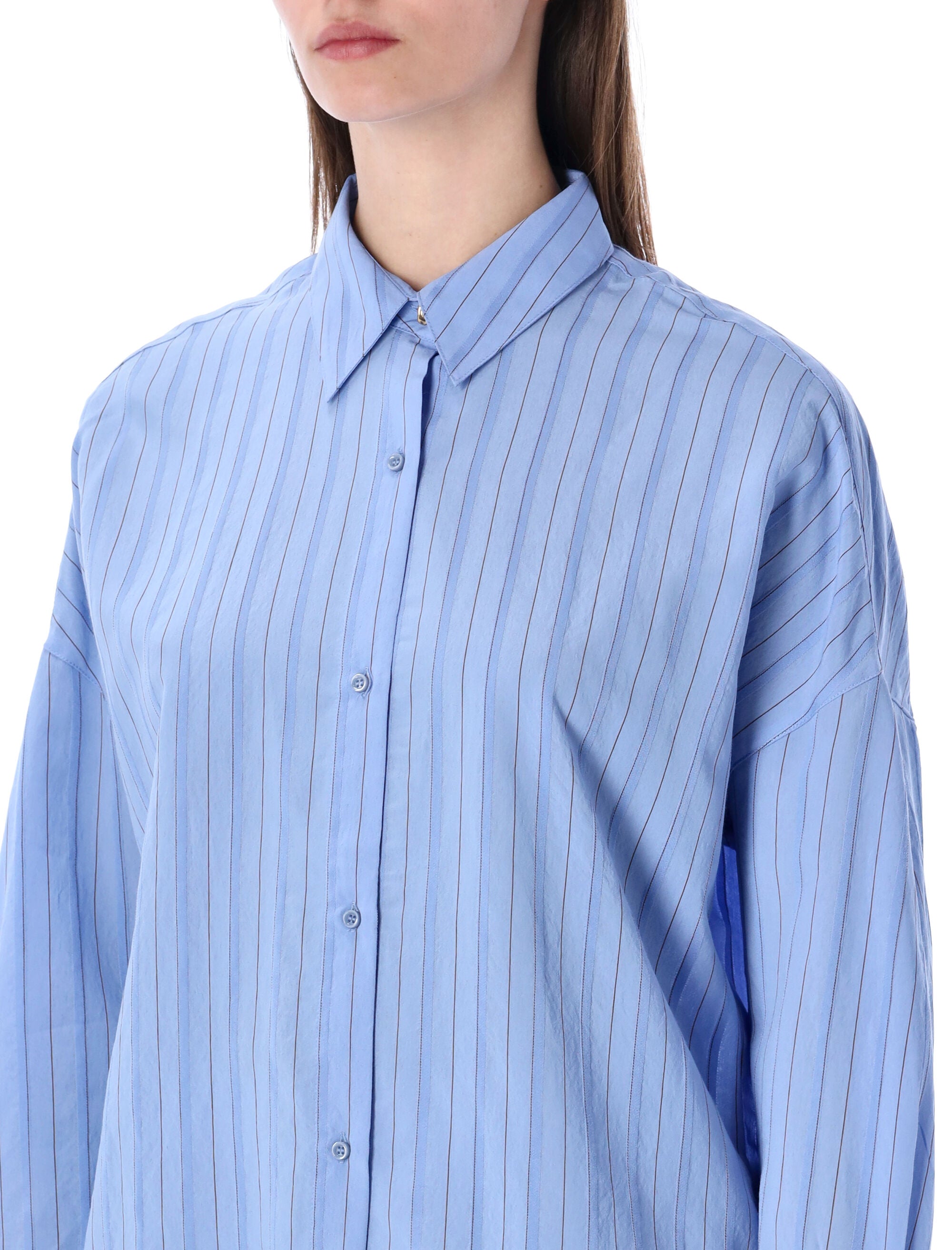 Dazik Pleated Stripe Lyocell Shirt