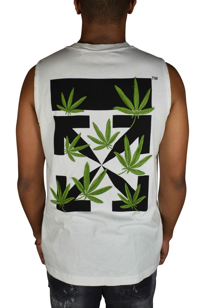 White Sleeveless Tank Top With Multicolor Embroidery