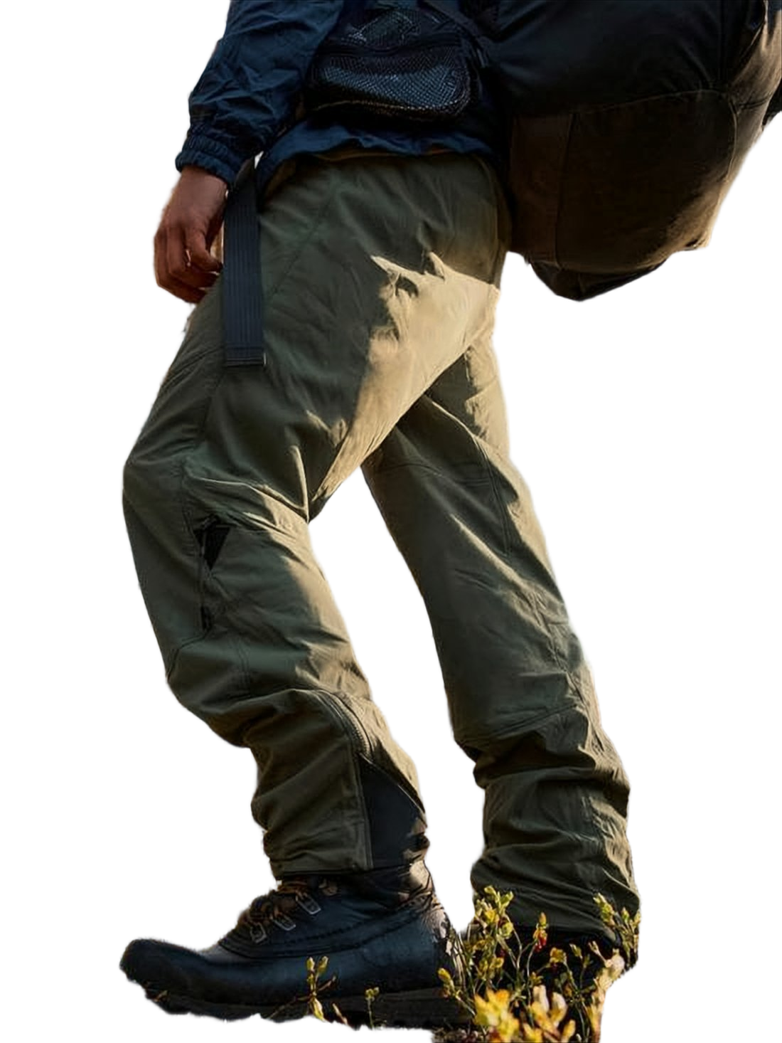 Utilitarian Straight Pants with Articulated Knees