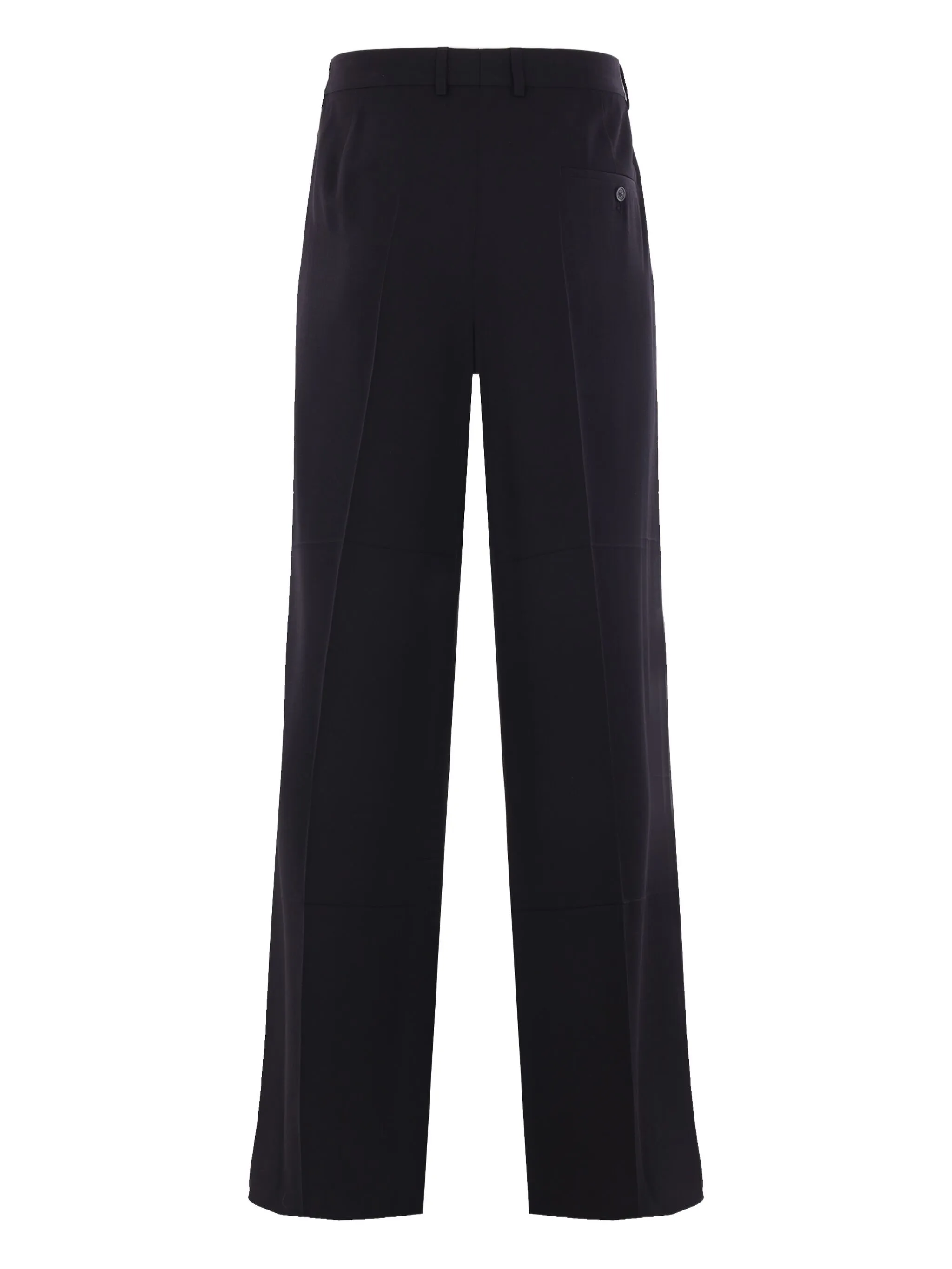 Black Tailored Wide-Leg High-Waisted Pants