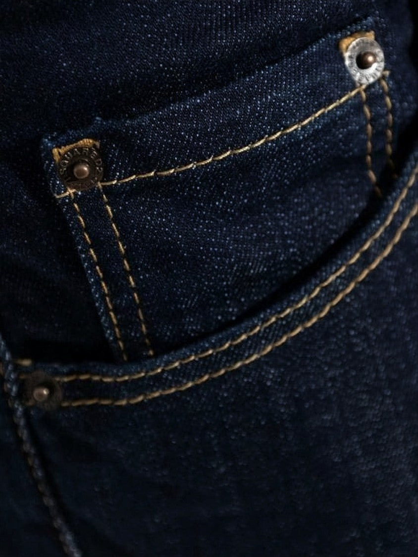 Straight-Leg Denim Pants with Contrast Stitching