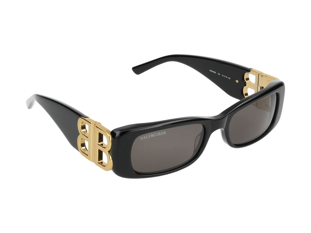 Okulary przeciwsłoneczne Balenciaga BB0096S 001 czarno-złote, szare 51/18/130