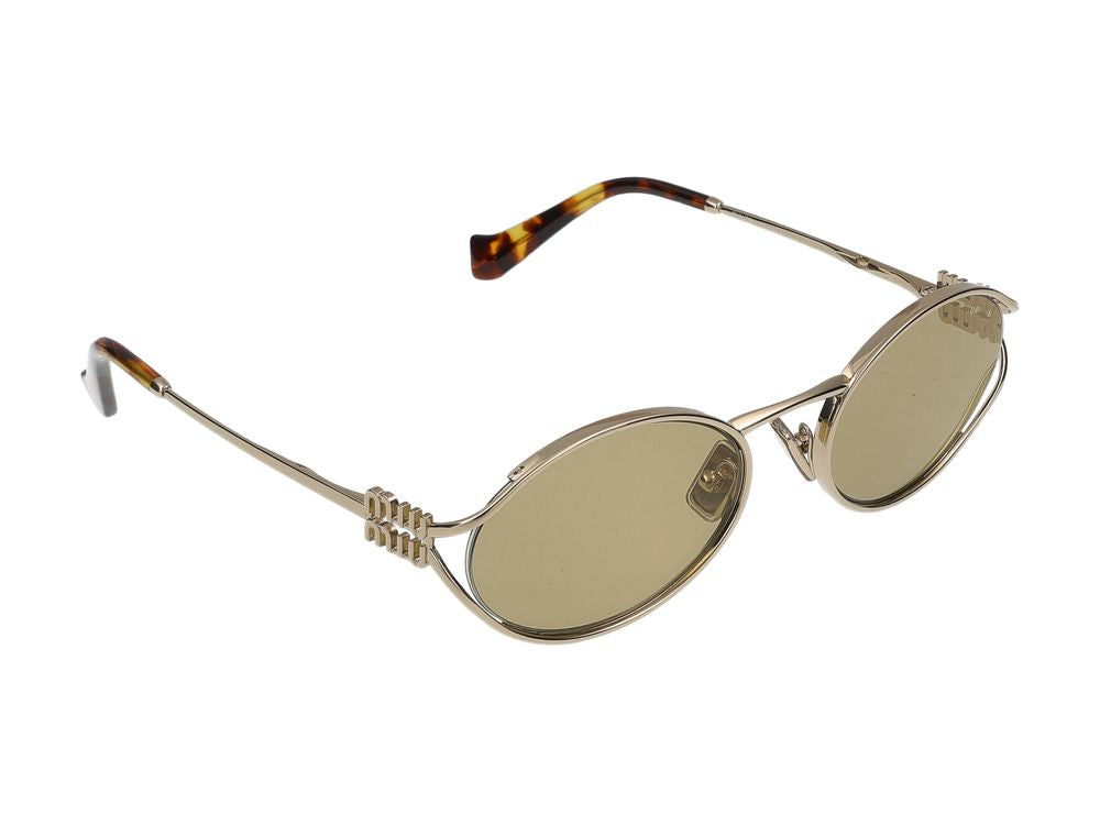 Round Crafted Metal Sunglasses with Tortoiseshell Tips