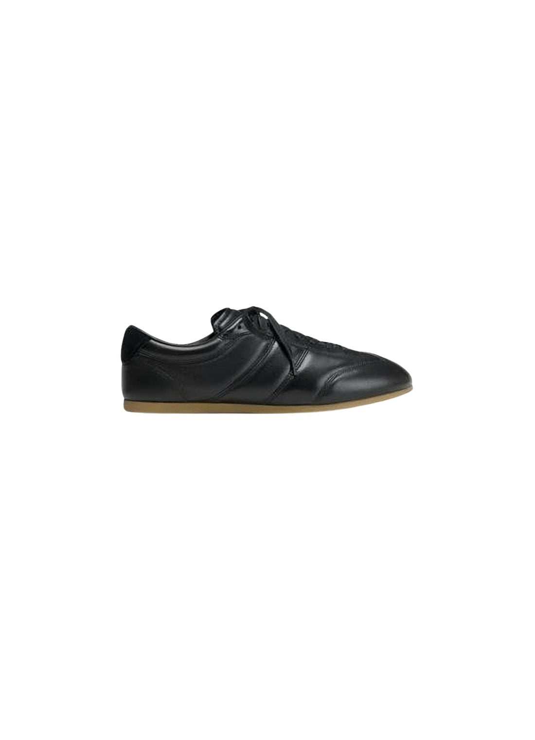 Black Lambskin Leather Low-Profile Sneakers
