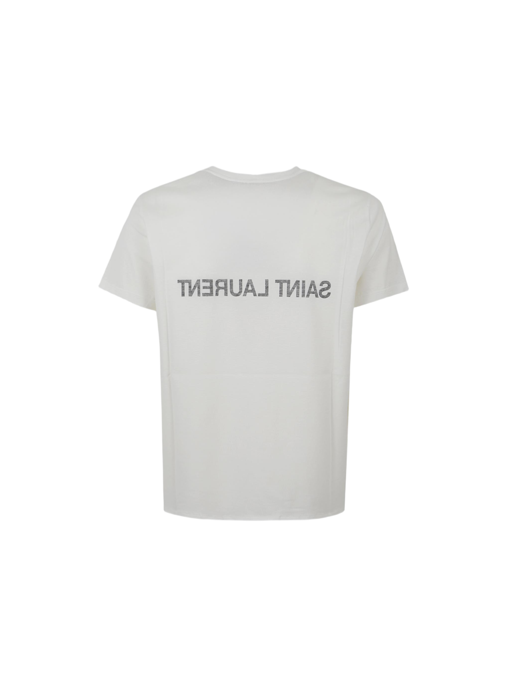 White Round-Neck T-Shirt With Tube Volume Silhouette