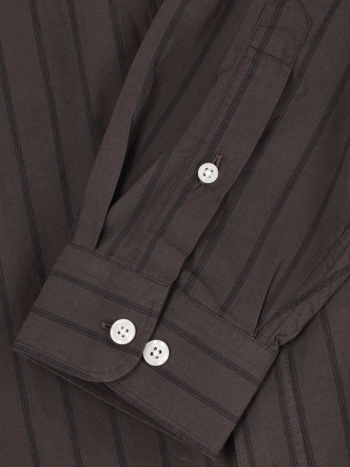 Brown Essay Striped Cotton Shirt