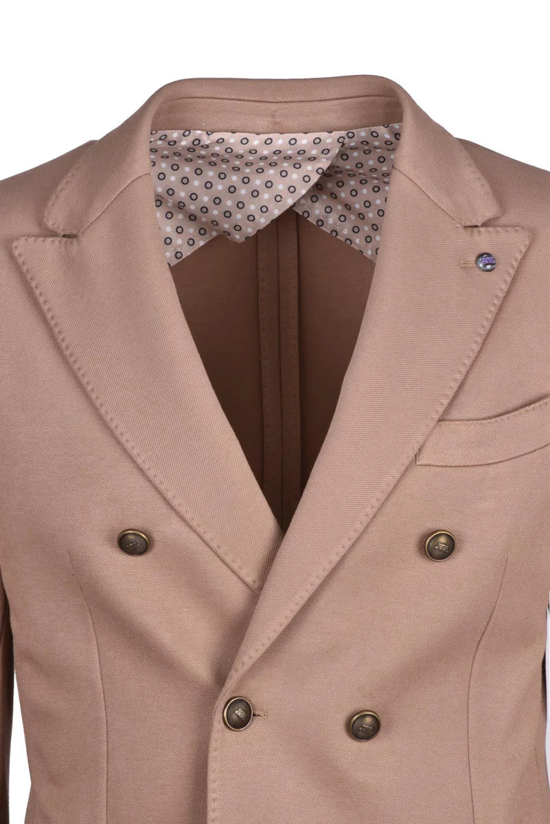 Double-breasted Jacket Viscose - Beige