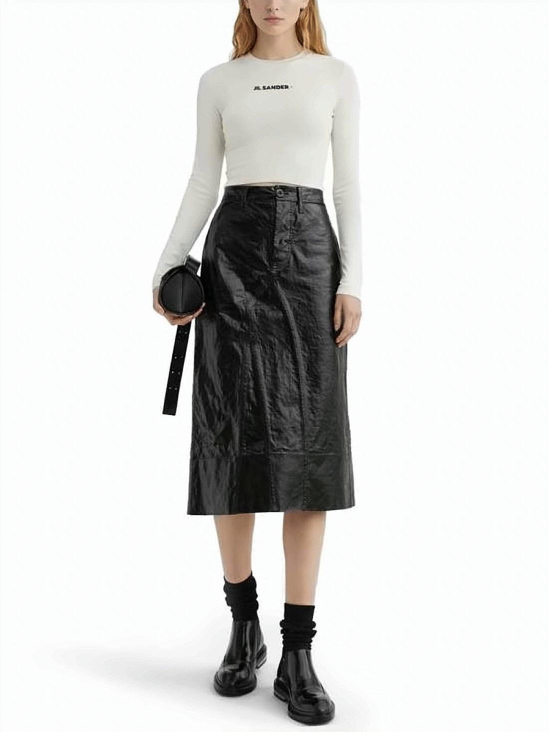 Long-Sleeved Cropped Top With Design