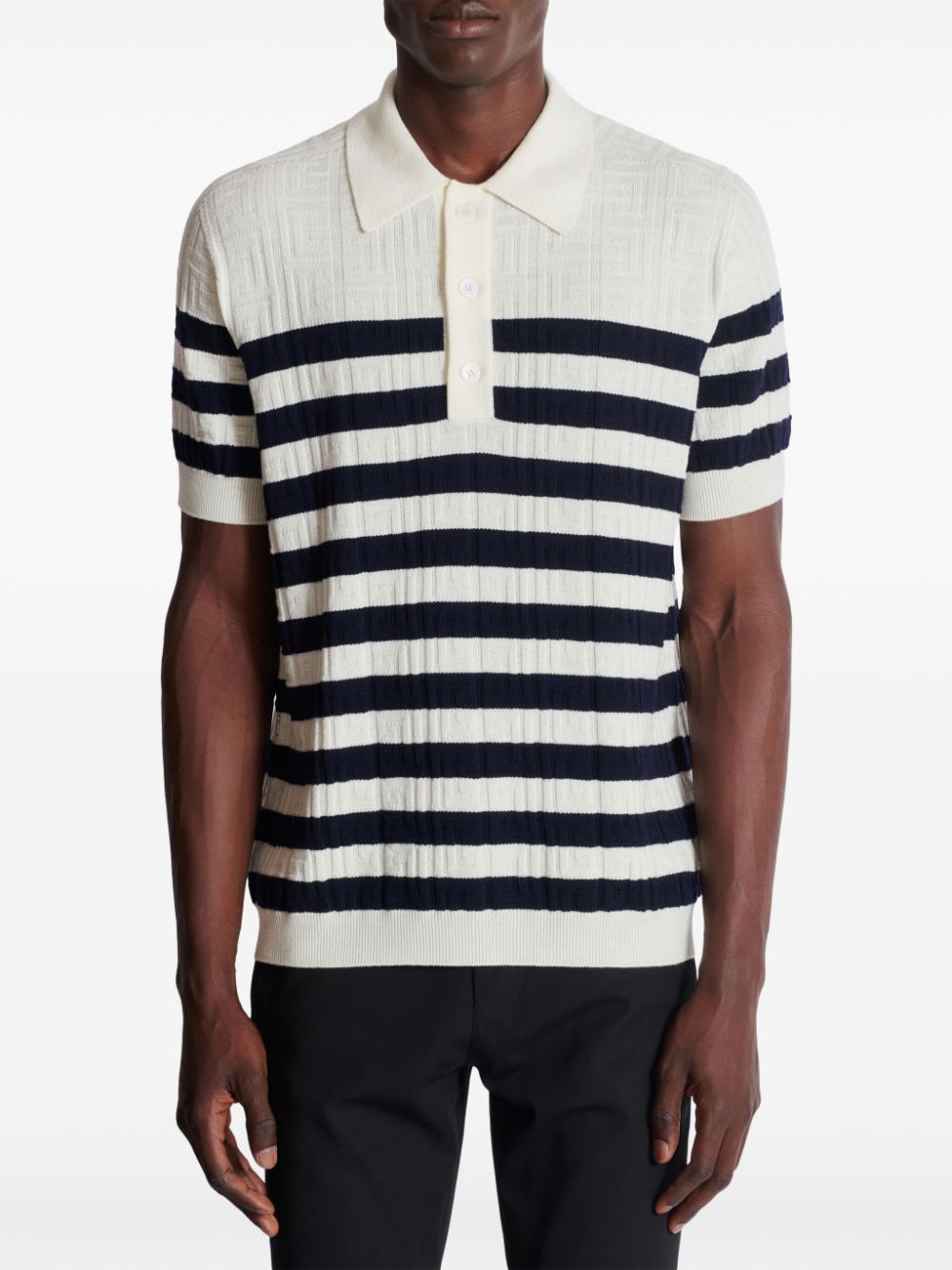 Knitted Virgin Wool Polo Shirt