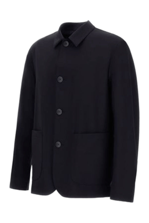 Navy Stretch Wool Jacket