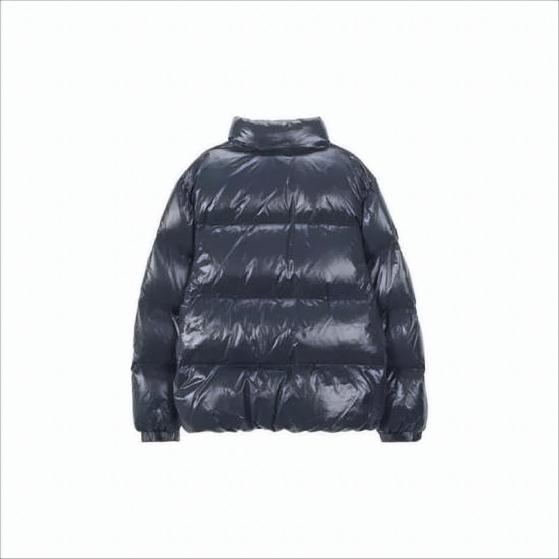 Glossy Quilted Down Jacket with High Collar