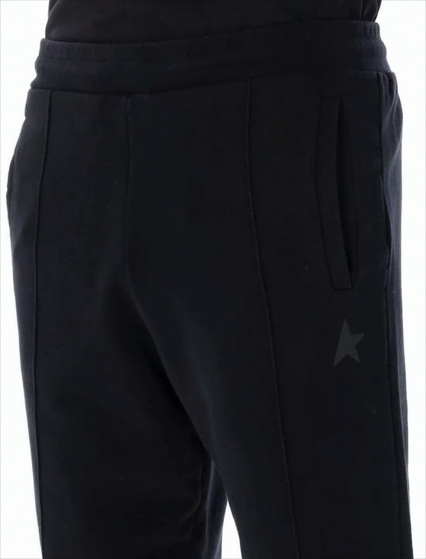 Relaxed Fit Black Star Print Track Pants