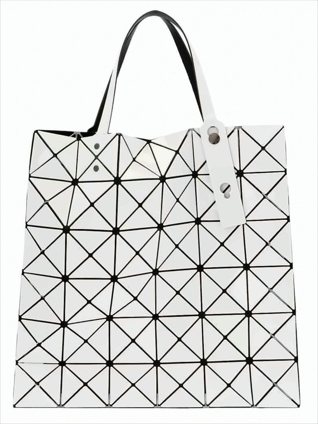 Geometric White Shoulder Bag With Structured Design