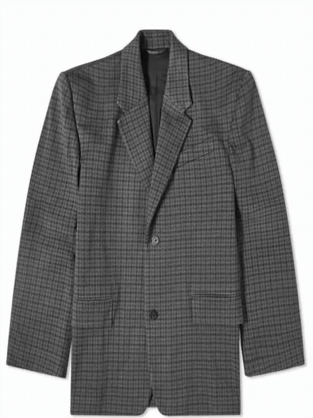 Tailored Grey Checkered Blazer