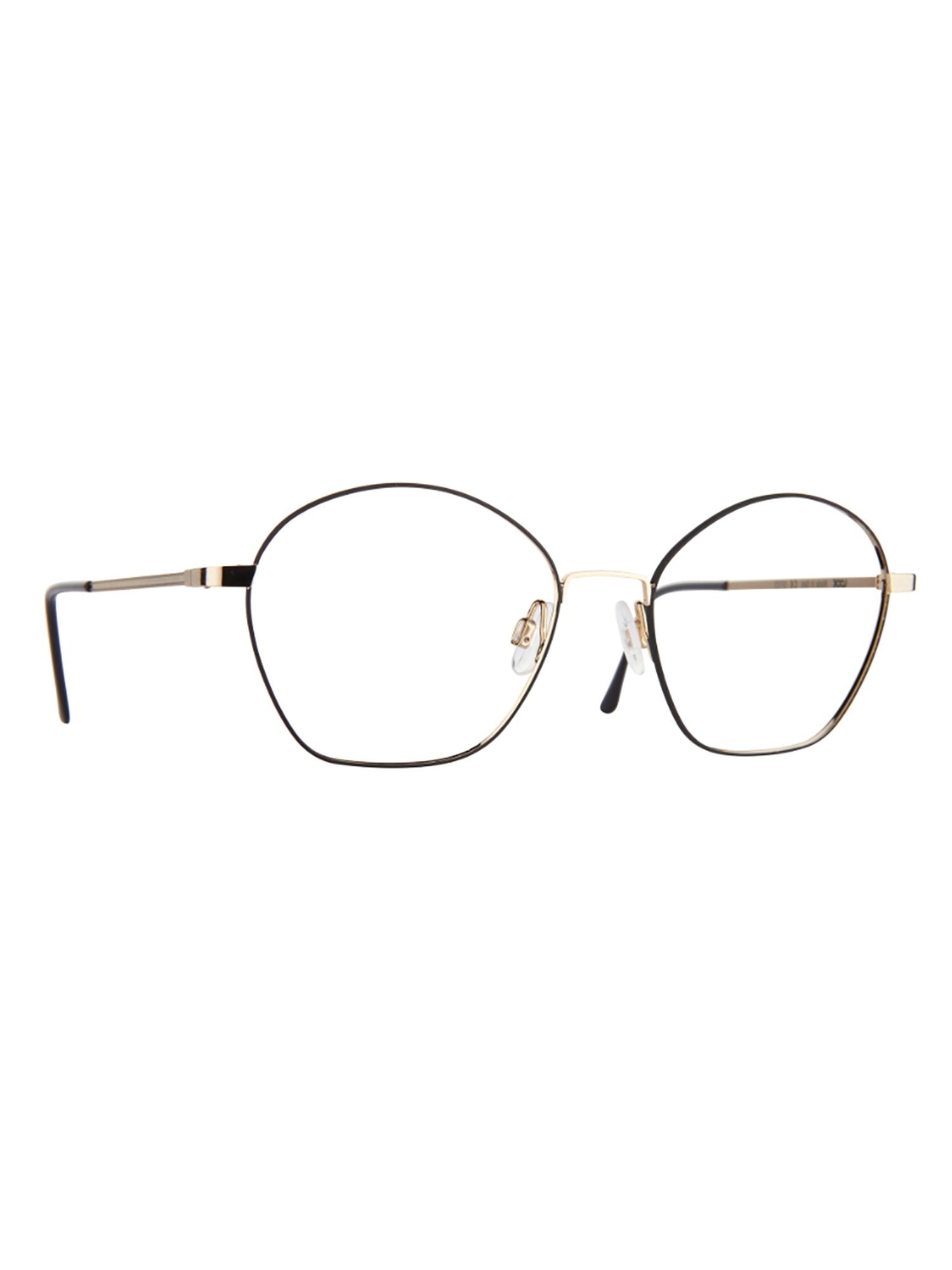 Geometric Black Optical Frames with Sleek Metal Finish