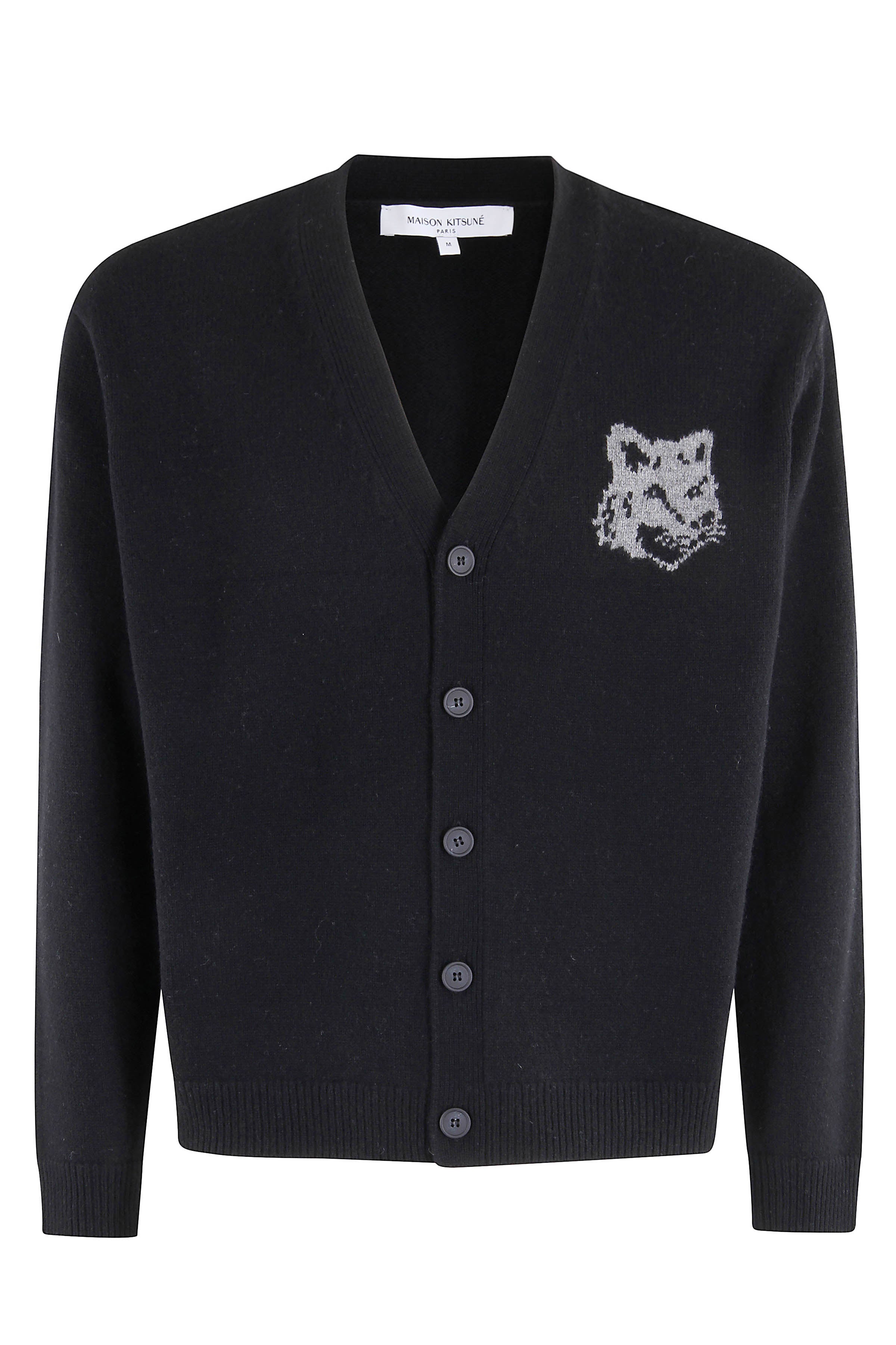 Fox Head Intarsia Merino Cardigan
