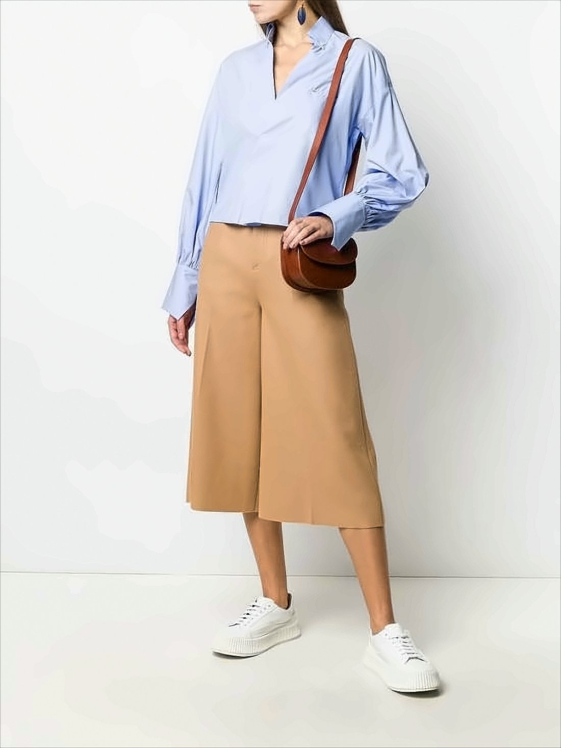 Structured Brown Cowhide Leather Crossbody Bag