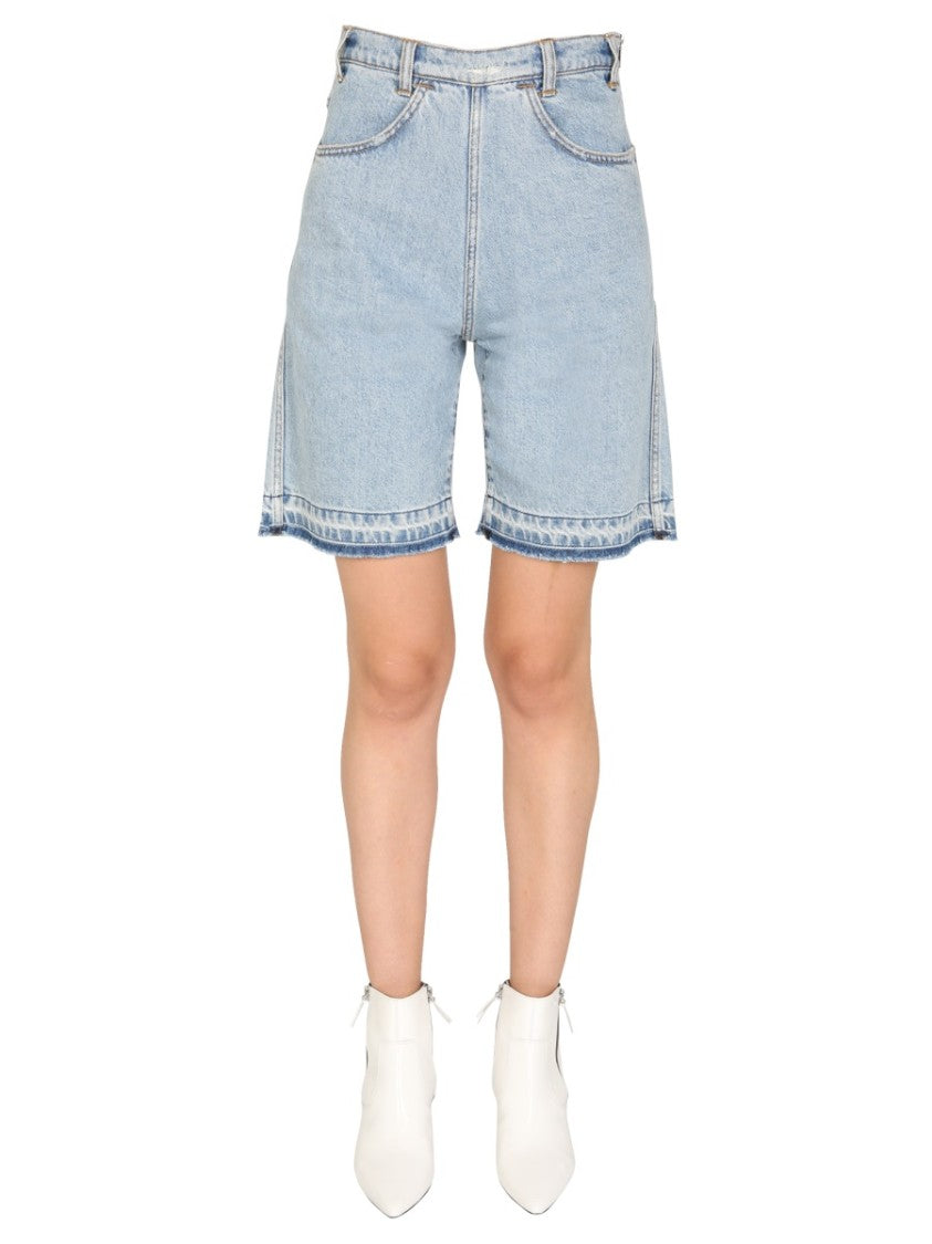 Light Wash Denim Bermuda Shorts
