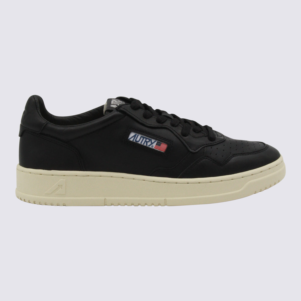 Medalist Black Leather Sneakers with Suede Accents