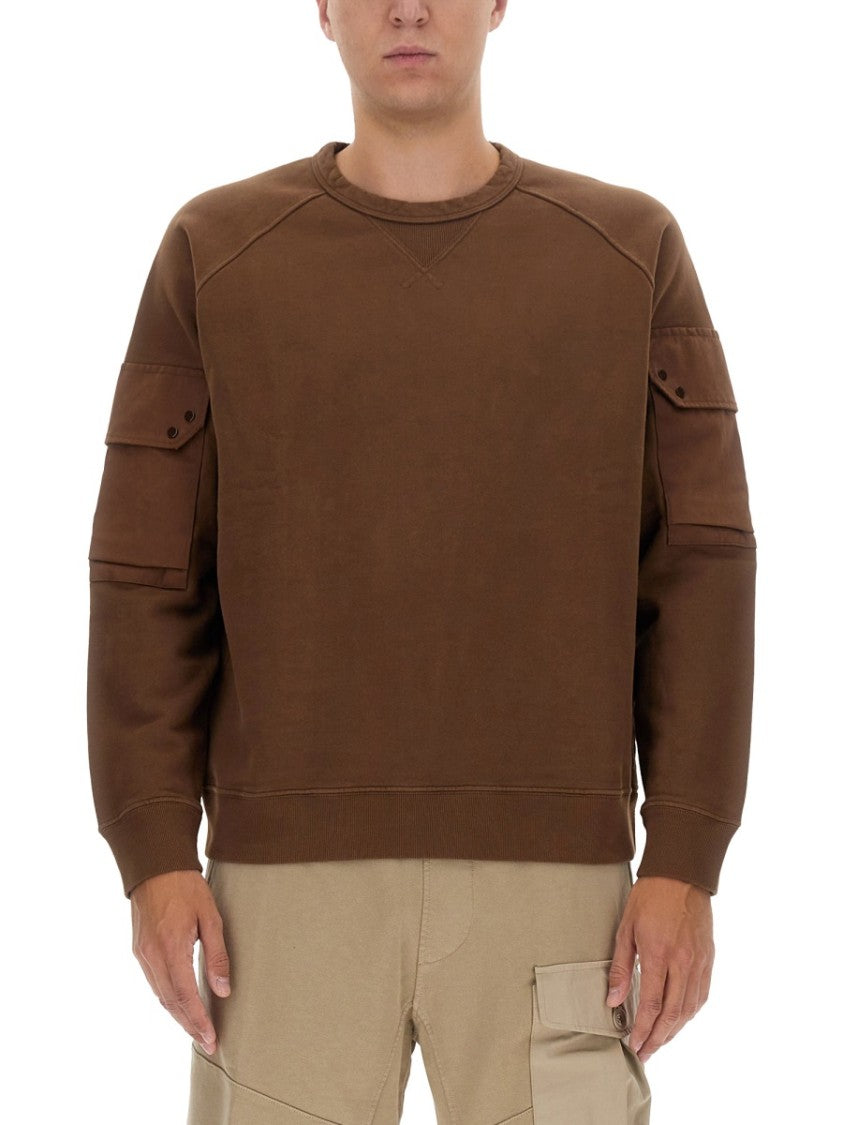 Regular Fit Brown Sweatshirt With Logo
