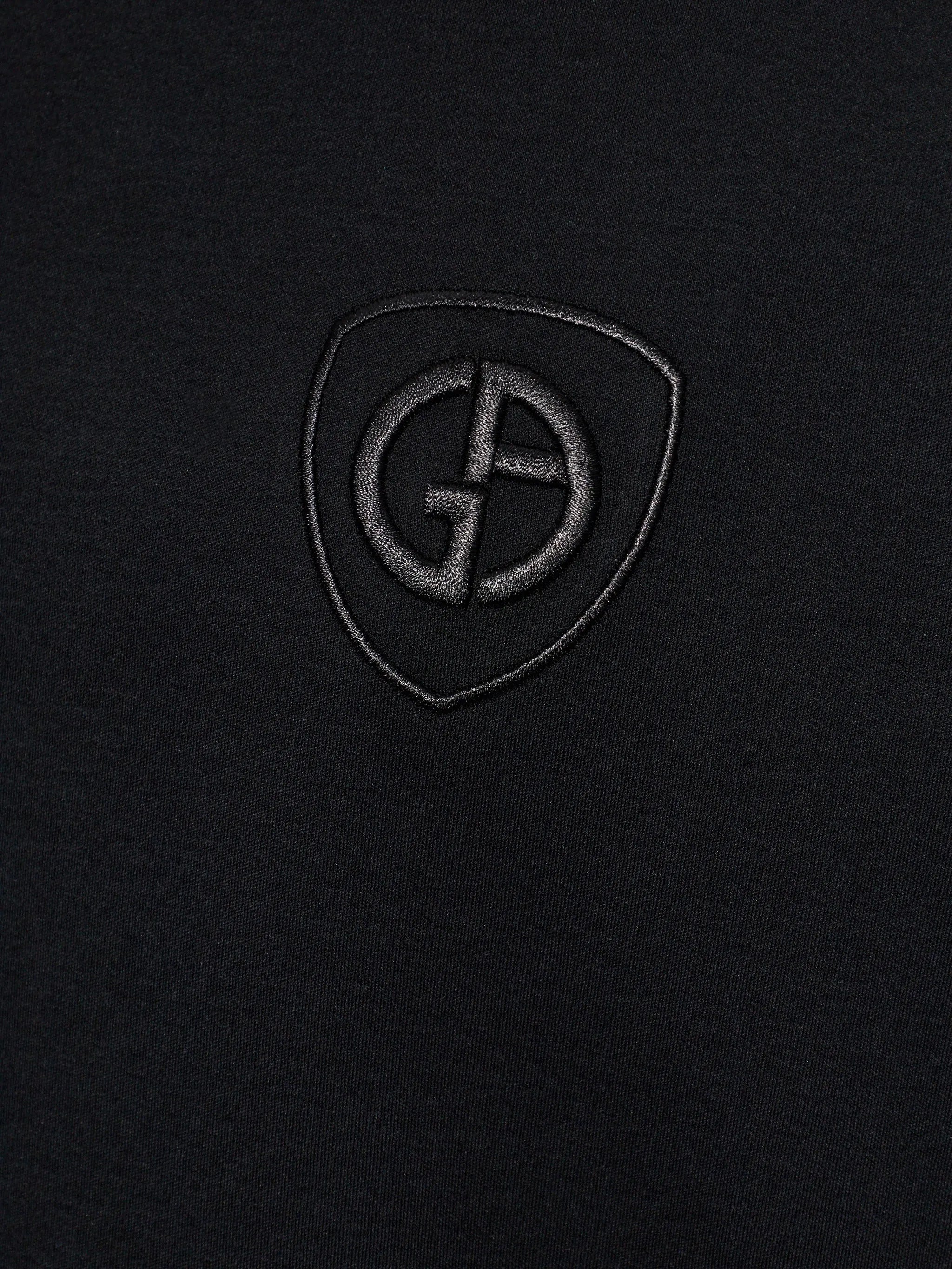 Black Relaxed Fit Embroidered Logo T-Shirt