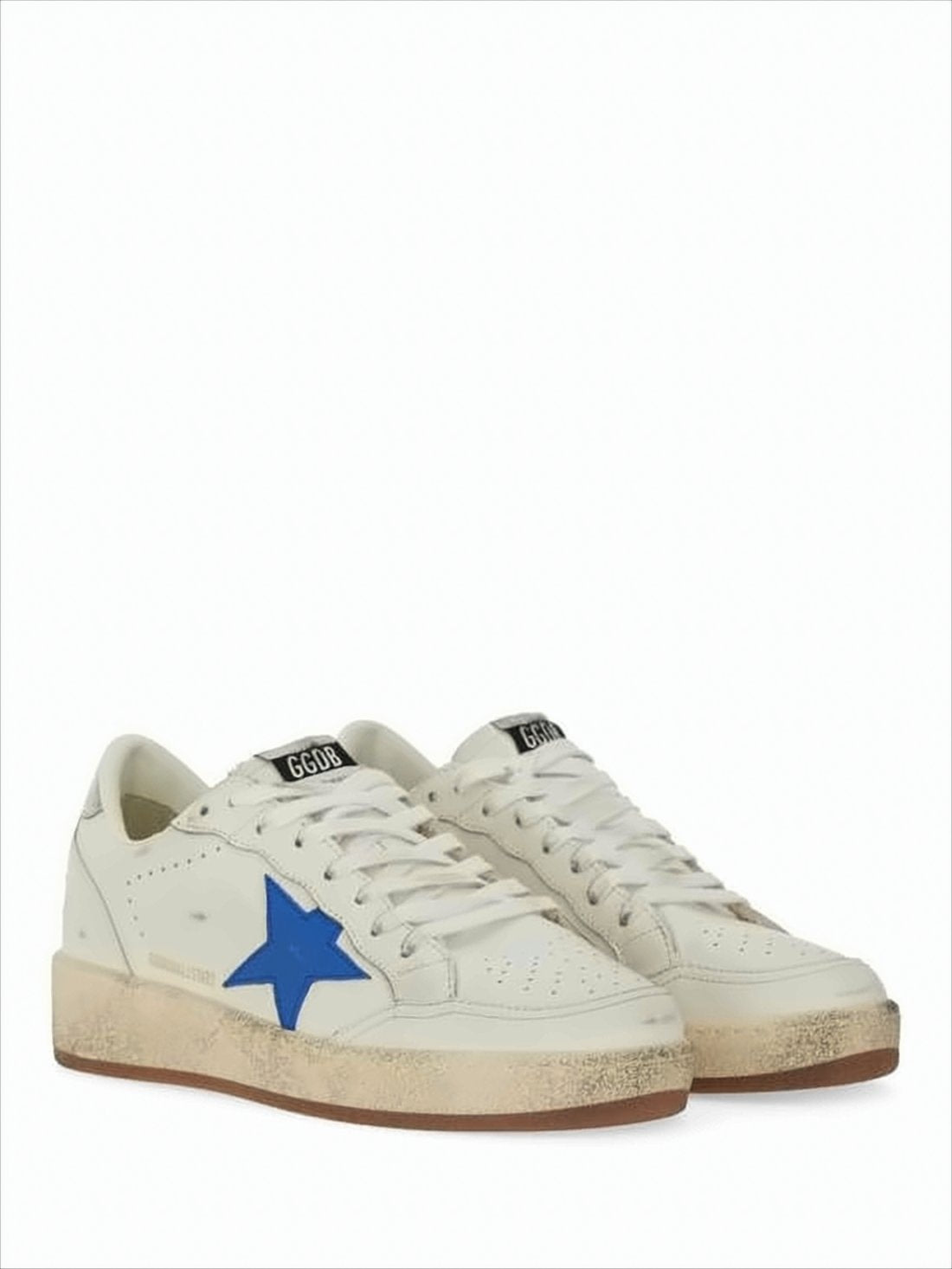 Worn-In White Leather Low-Top Sneakers
