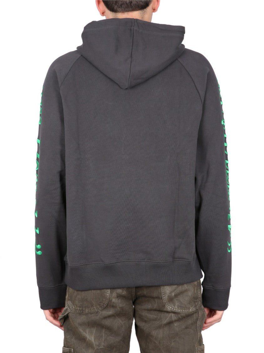 Grey Logo Embroidered Sweatshirt