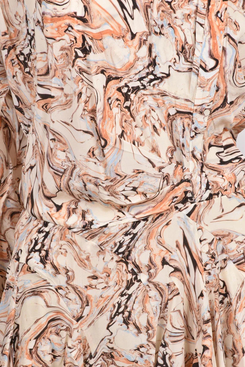 Silk Chiffon Dress - Beige