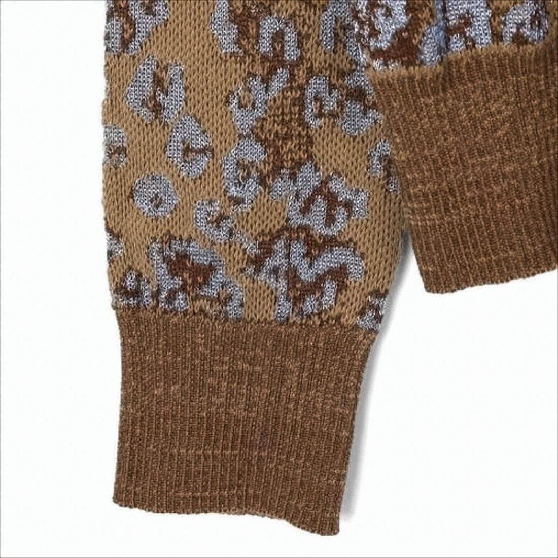 Jacquard Knit Sweater with Subtle Leopard Design